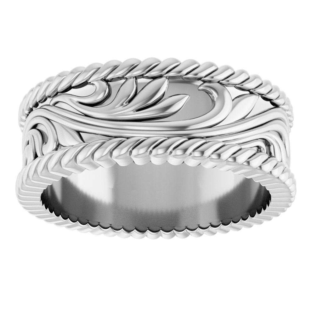 Continuum Sterling Silver 7 mm Sculptural Band Size 7.5