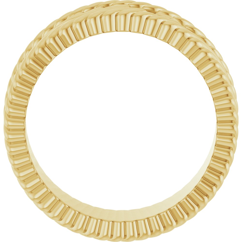 14K Yellow Gold 7 mm Sculptural Band Size 7