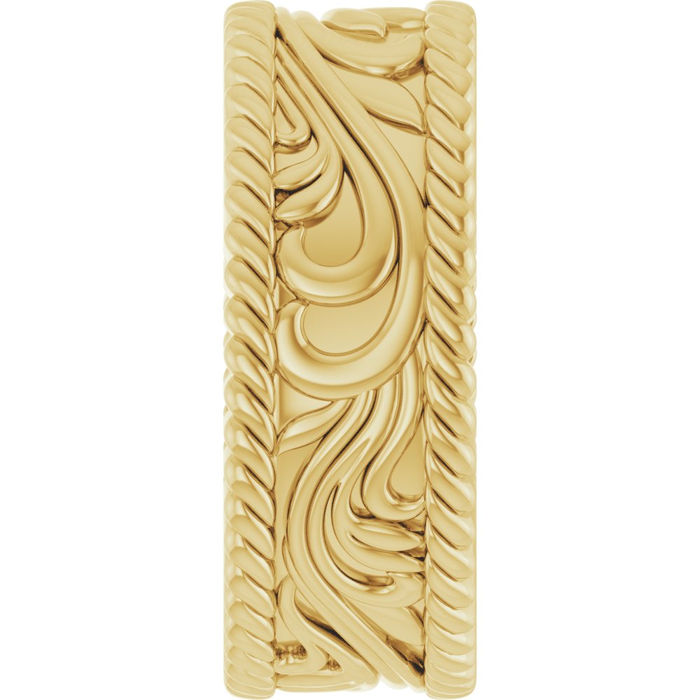 14K Yellow Gold 7 mm Sculptural Band Size 7