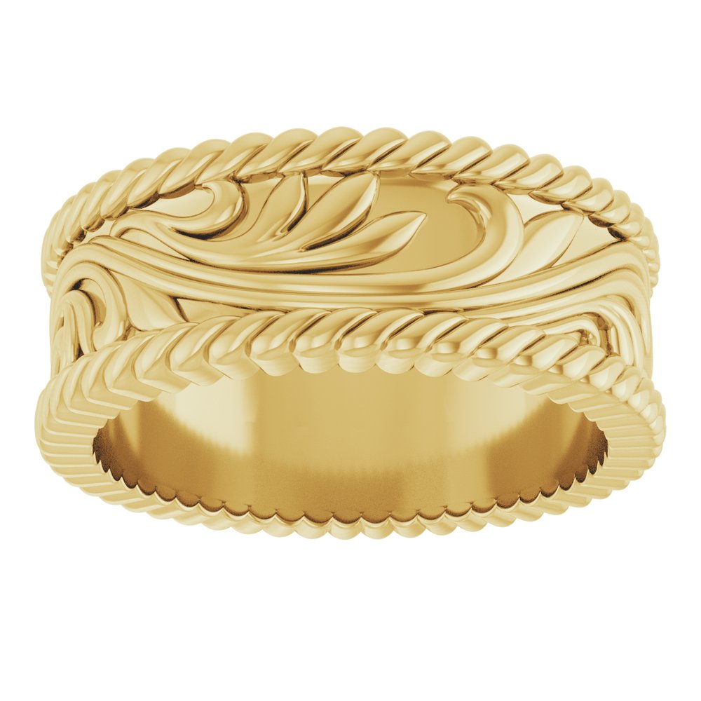 14K Yellow Gold 7 mm Sculptural Band Size 7