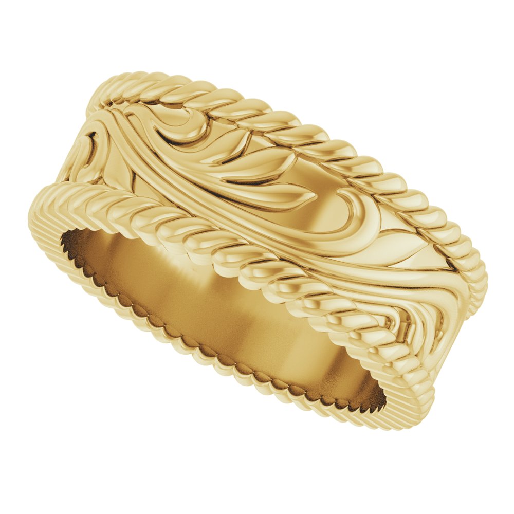 14K Yellow Gold 7 mm Sculptural Band Size 7