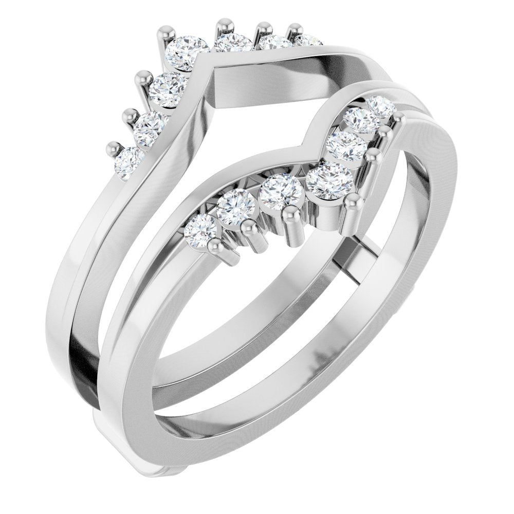 14K White Gold 1/4 CTW Natural Diamond Ring Guard
