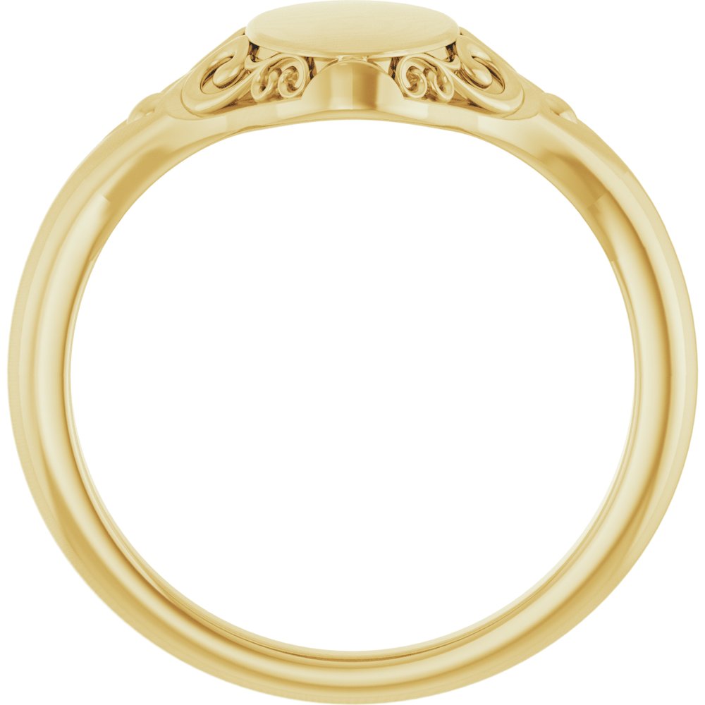 14K Yellow Gold Oval Signet Ring