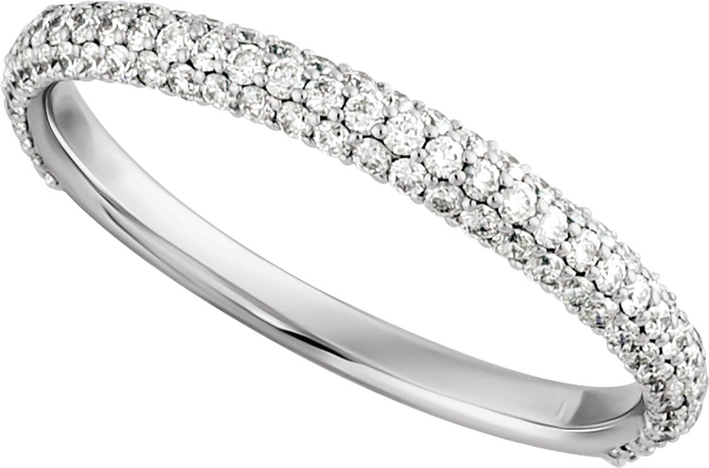 14K White 3/8 CTW Natural Diamond Band