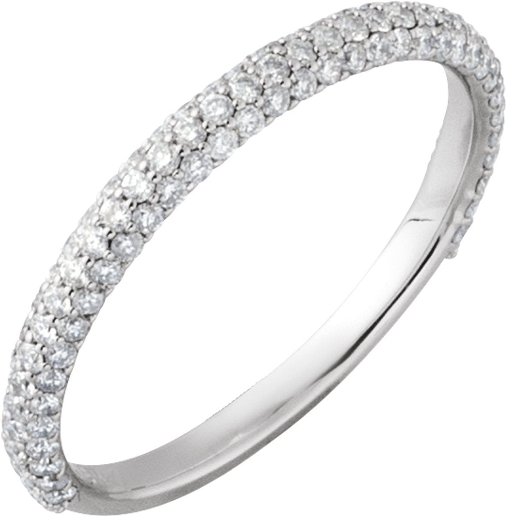 14K White 3/8 CTW Natural Diamond Band