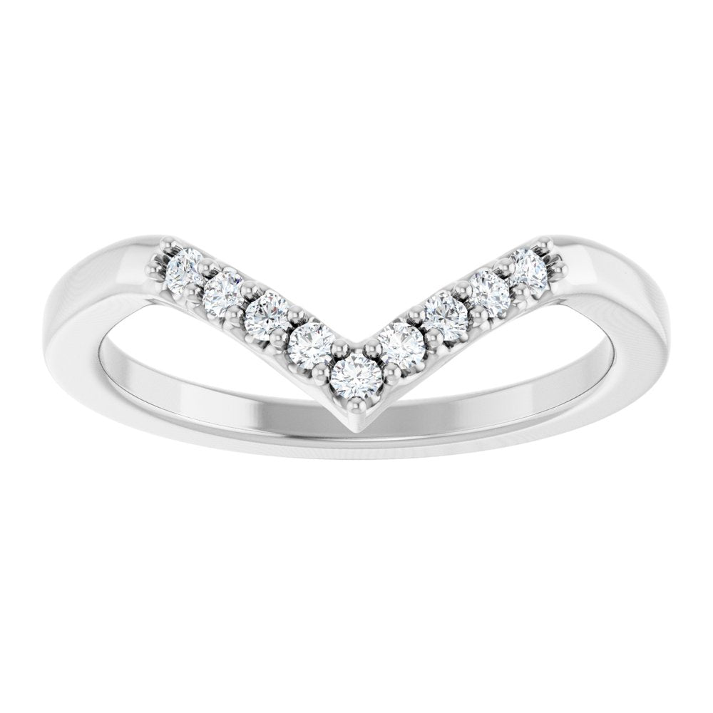 14K White Gold 1/8 CTW Lab-Grown Diamond Contour Band