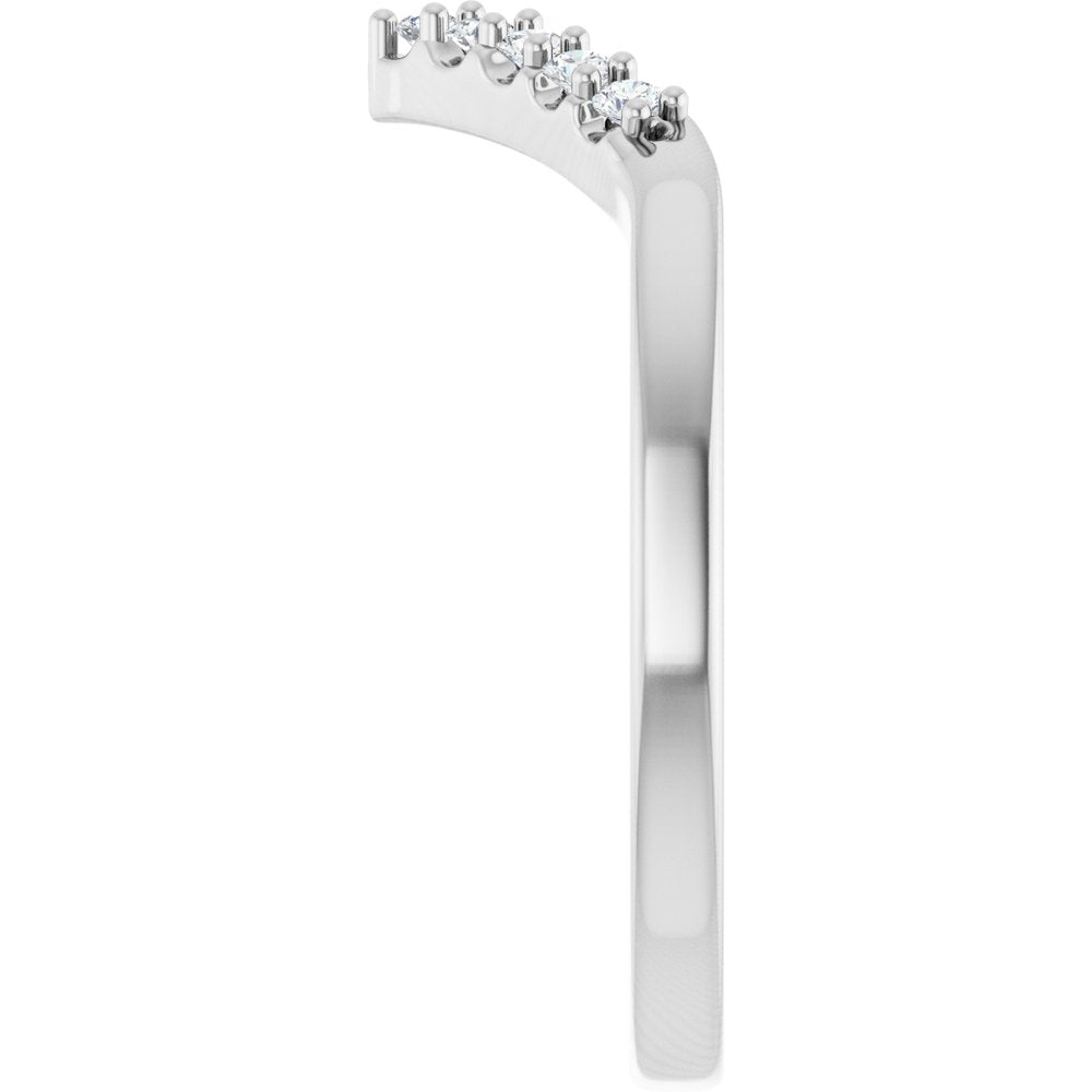 14K White Gold 1/8 CTW Lab-Grown Diamond Contour Band