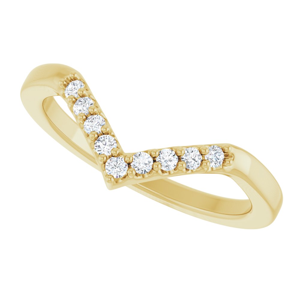 14K Yellow Gold 1/8 CTW Lab-Grown Diamond Contour Band
