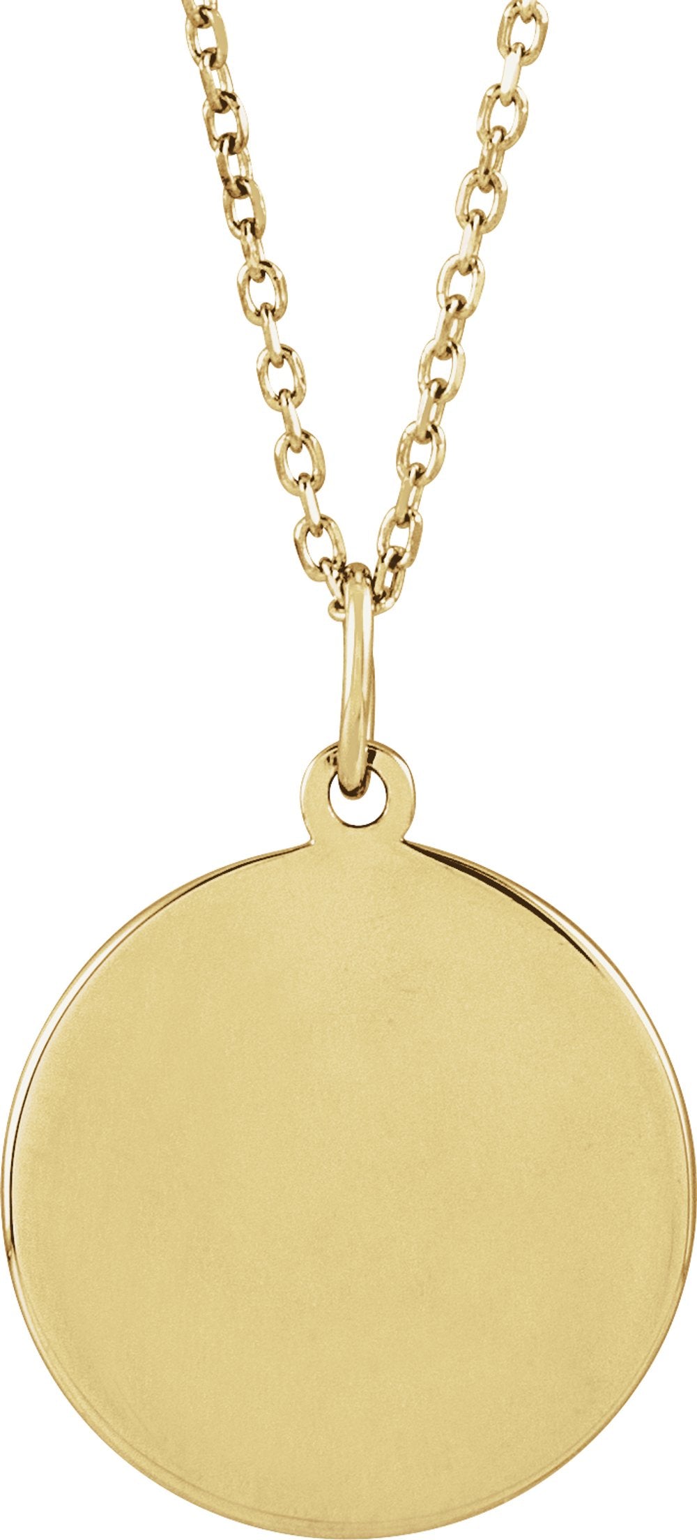 14K Yellow Gold Engravable Volleyball 16-18" Necklace