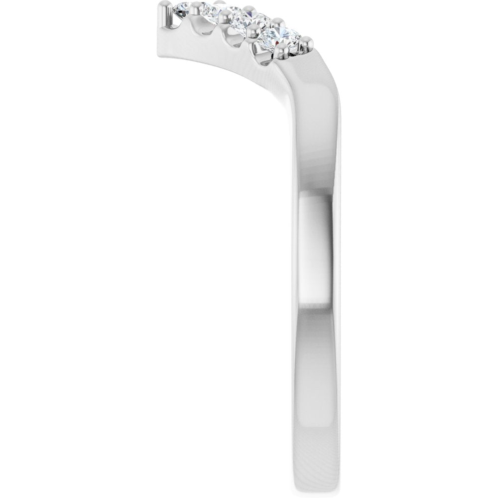 14K White Gold 1/5 CTW Natural Diamond Contour Band