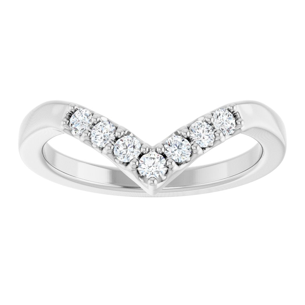 14K White Gold 1/5 CTW Natural Diamond Contour Band