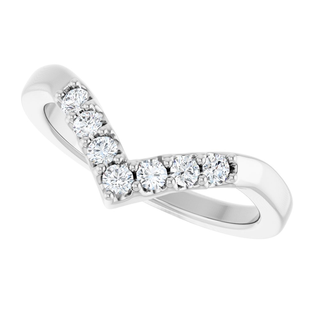 14K White Gold 1/6 CTW Lab-Grown Diamond Contour Band