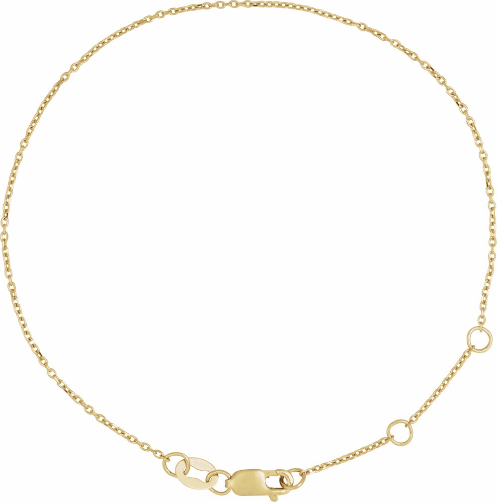 14K Yellow Gold 1 mm Adjustable Diamond-Cut Cable 6 1/2-7 1/2" Chain