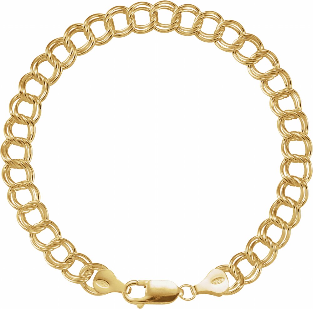 14K Yellow Gold-Filled 7 mm Double Link Curb 8" Chain