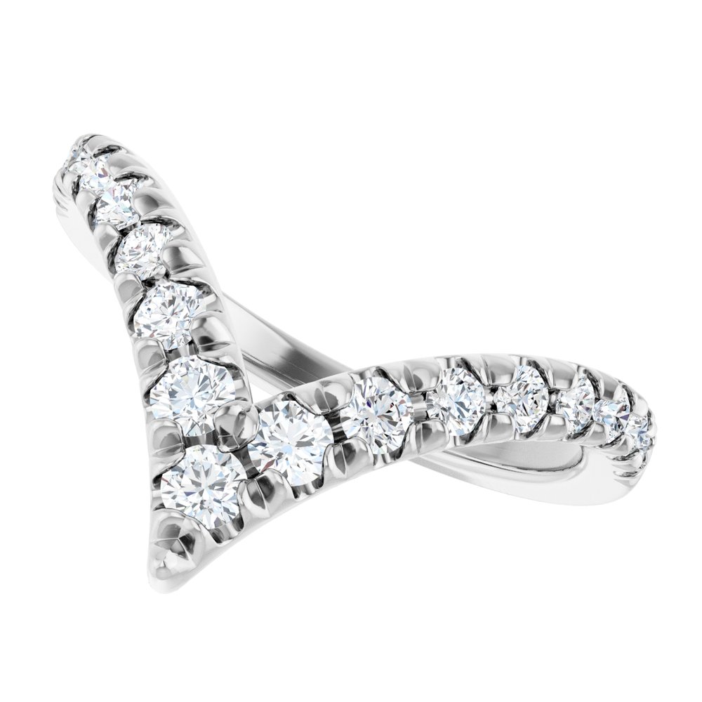 14K White Gold 1/2 CTW Natural Diamond Contour Band