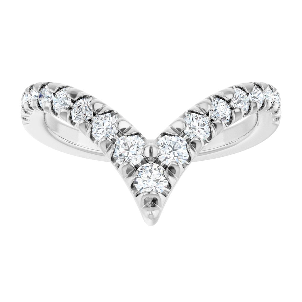 14K White Gold 1/2 CTW Natural Diamond Contour Band