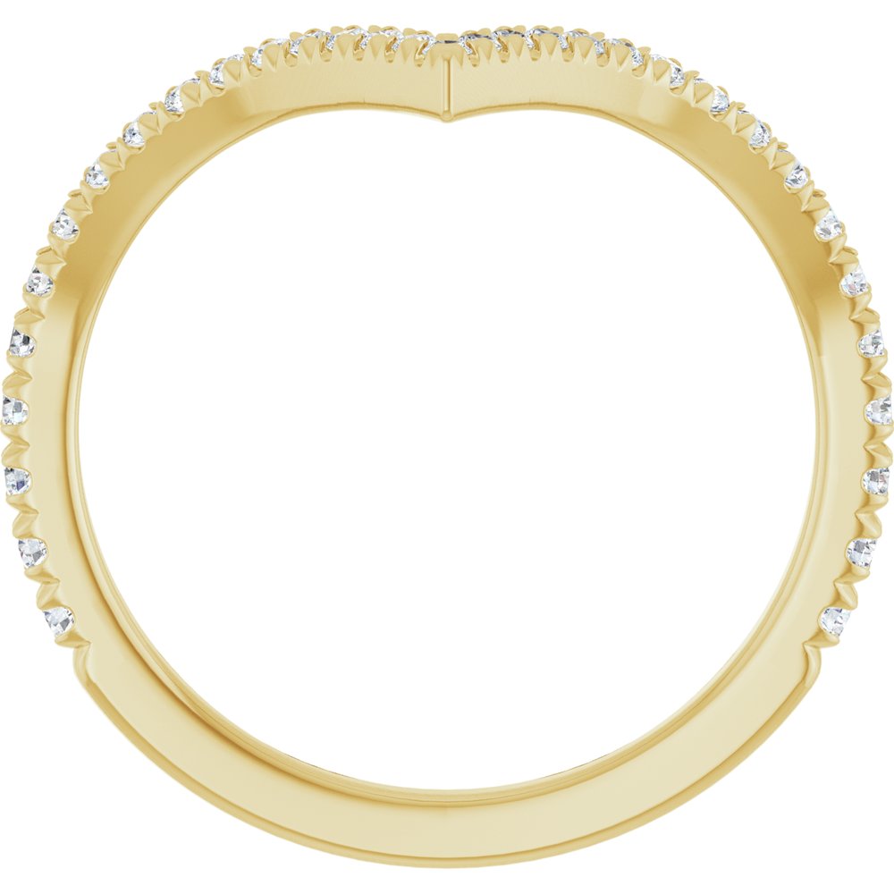 14K Yellow Gold 1/3 CTW Lab-Grown Diamond French-Set Contour Band