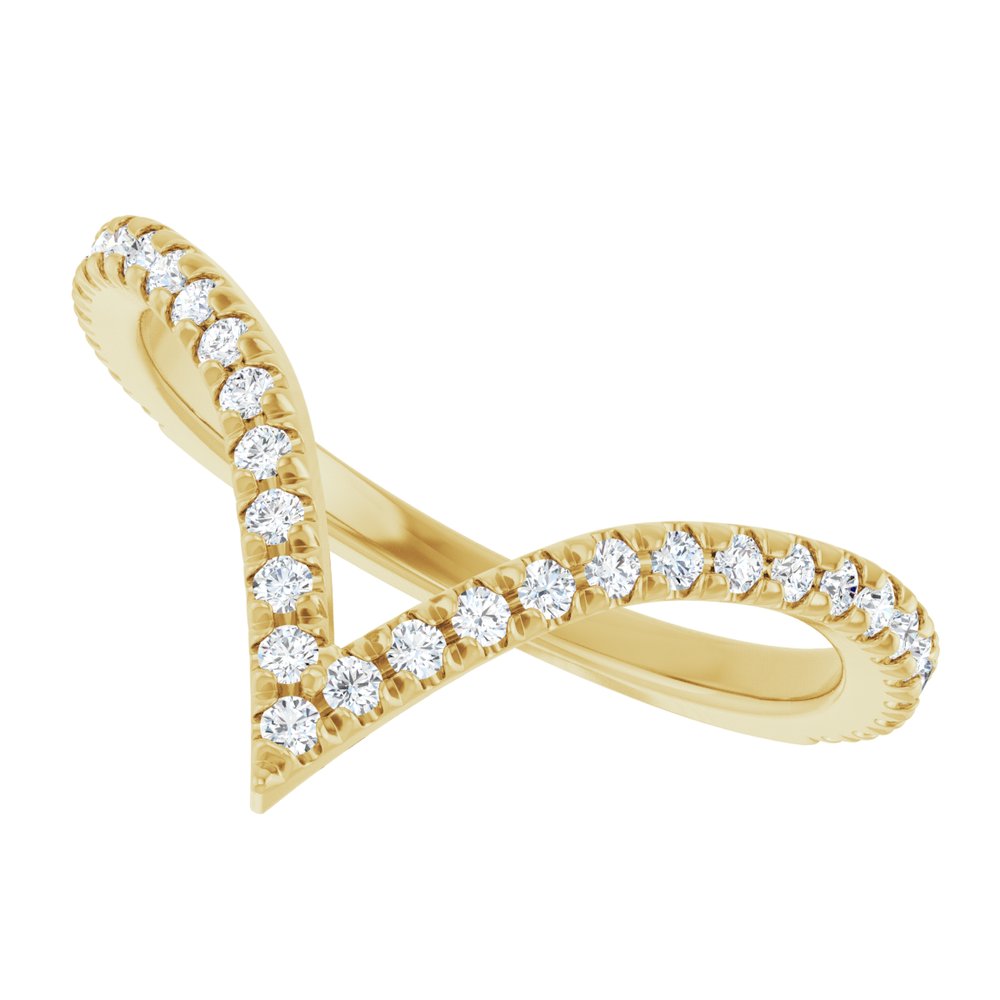 14K White Gold 1/3 CTW Lab-Grown Diamond French-Set Contour Band