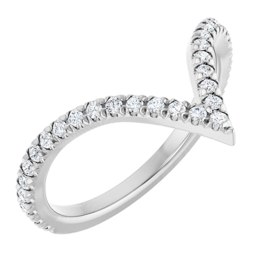 14K White Gold 1/3 CTW Lab-Grown Diamond French-Set Contour Band