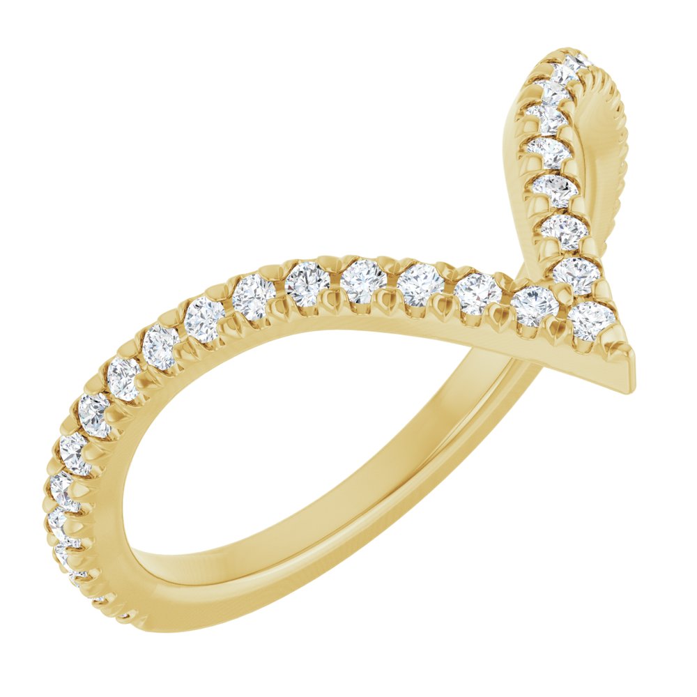 14K Yellow Gold 1/3 CTW Lab-Grown Diamond French-Set Contour Band