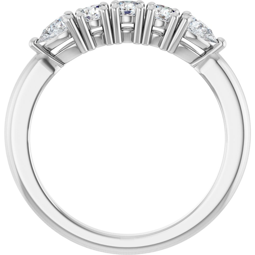 14K White Gold 1/2 CTW Natural Diamond Anniversary Band