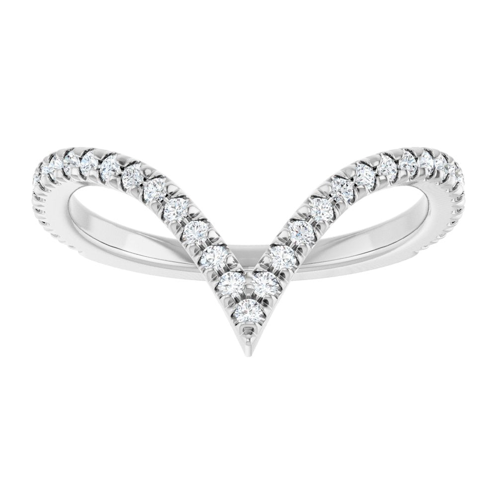 14K White Gold 1/3 CTW Lab-Grown Diamond French-Set Contour Band