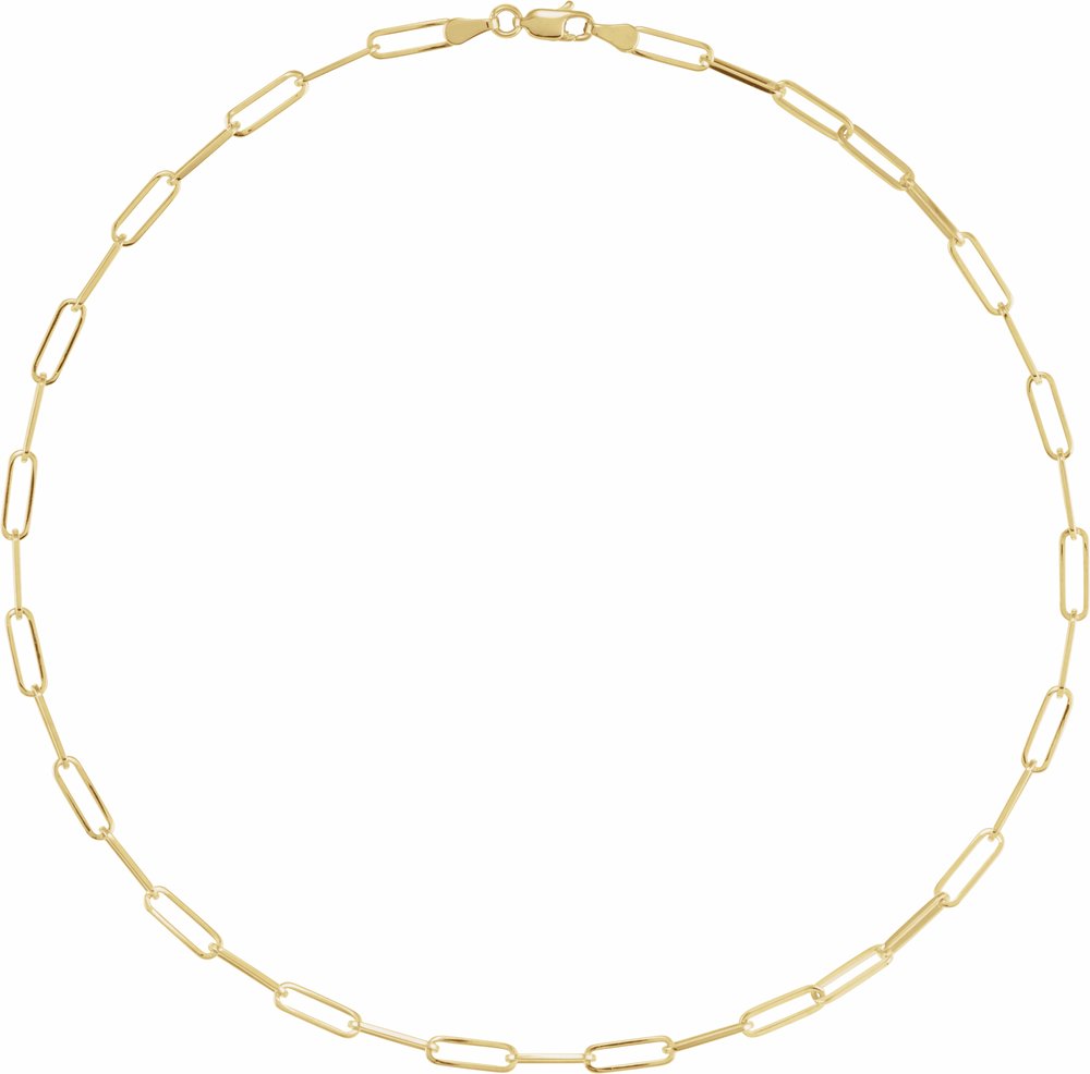 14K Yellow Gold 3.85 mm Paperclip-Style 16" Chain