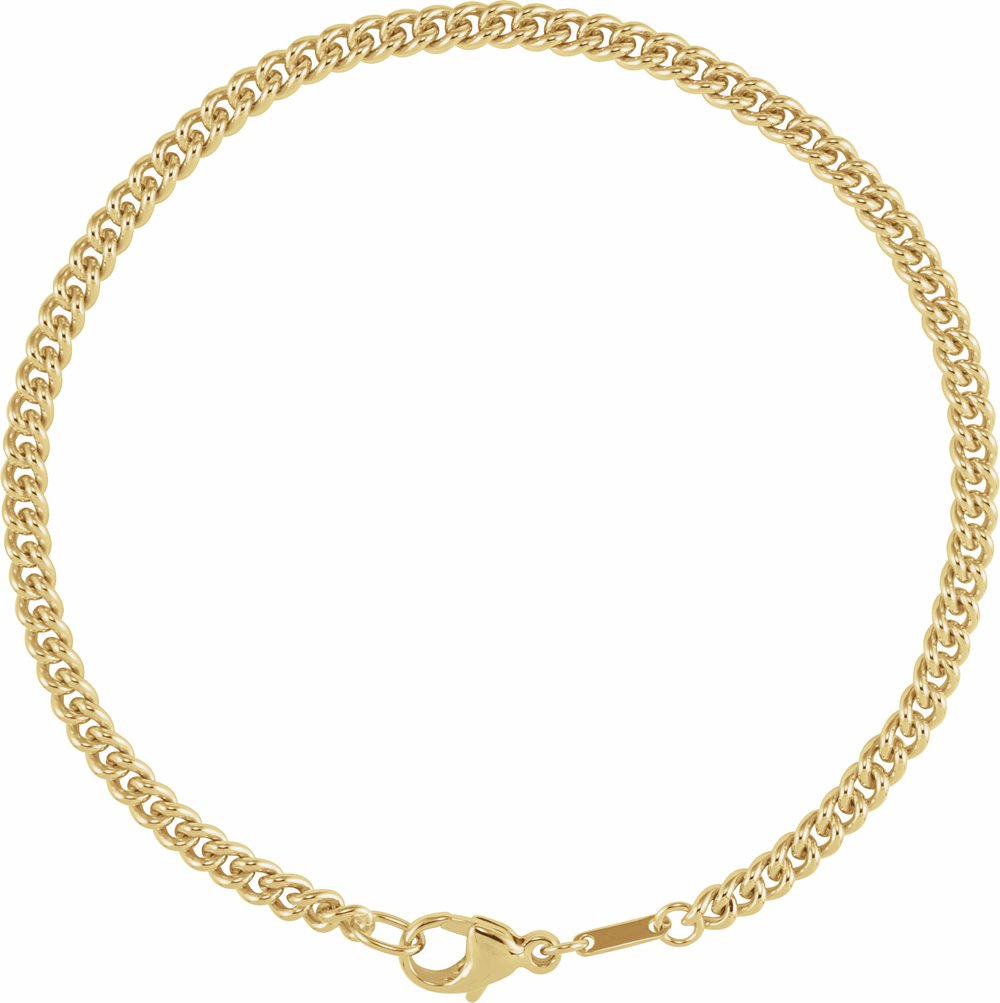 14K Yellow Gold 3.4 mm Curb 8" Chain