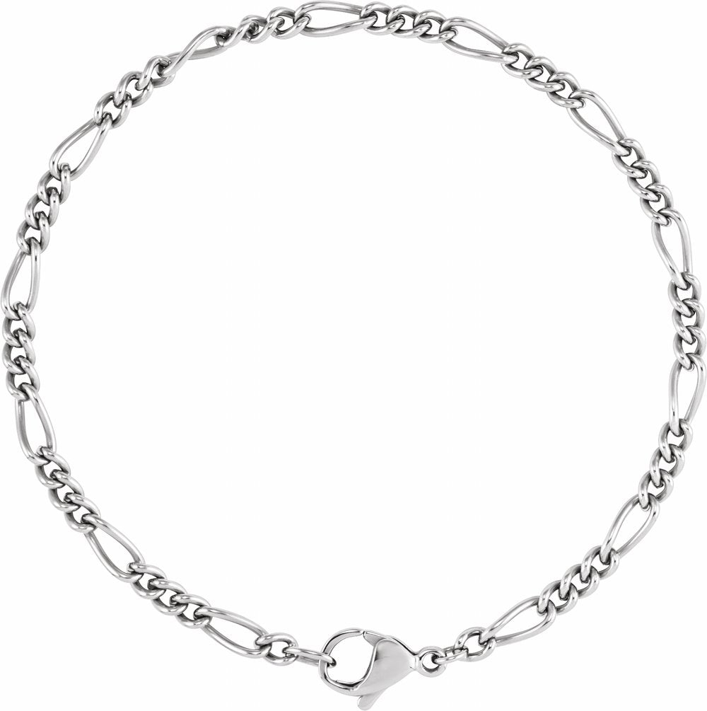 Titanium 3.6 mm Curbed Figaro 8" Chain