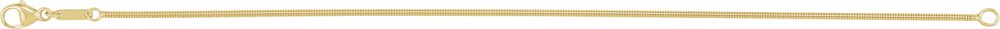 14K Yellow Gold 1.2 mm Boa Snake 7" Chain