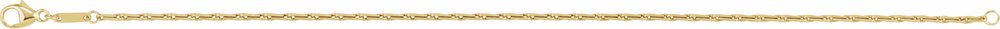 14K Yellow Gold 1.5 mm Barleycorn 7" Chain