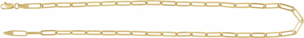14K Yellow 3.85 mm Paperclip-Style 18" Chain