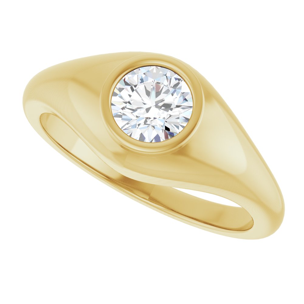 14K Yellow Gold 1/2 CT Lab-Grown Diamond Ring