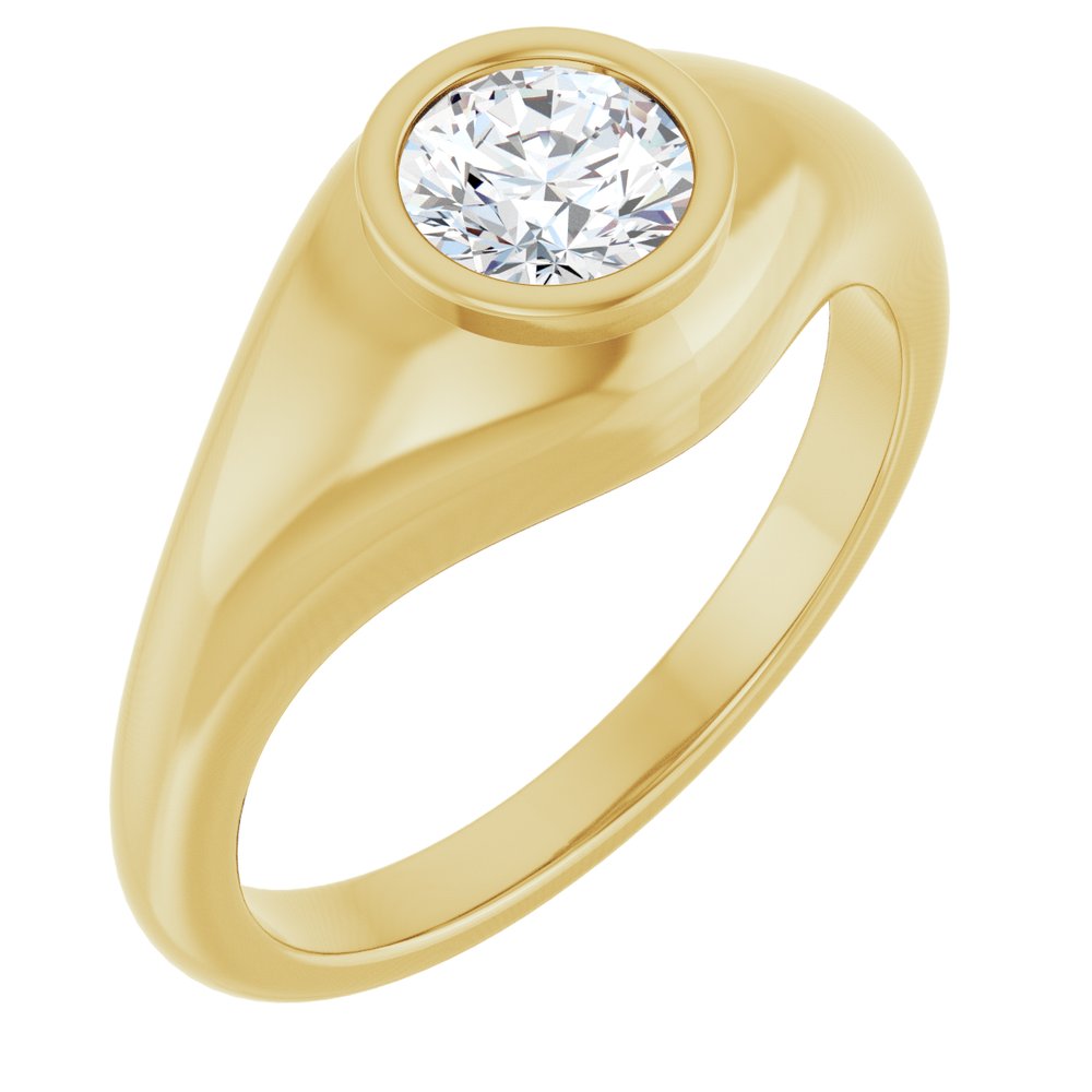 14K Yellow Gold 1/2 CT Lab-Grown Diamond Ring