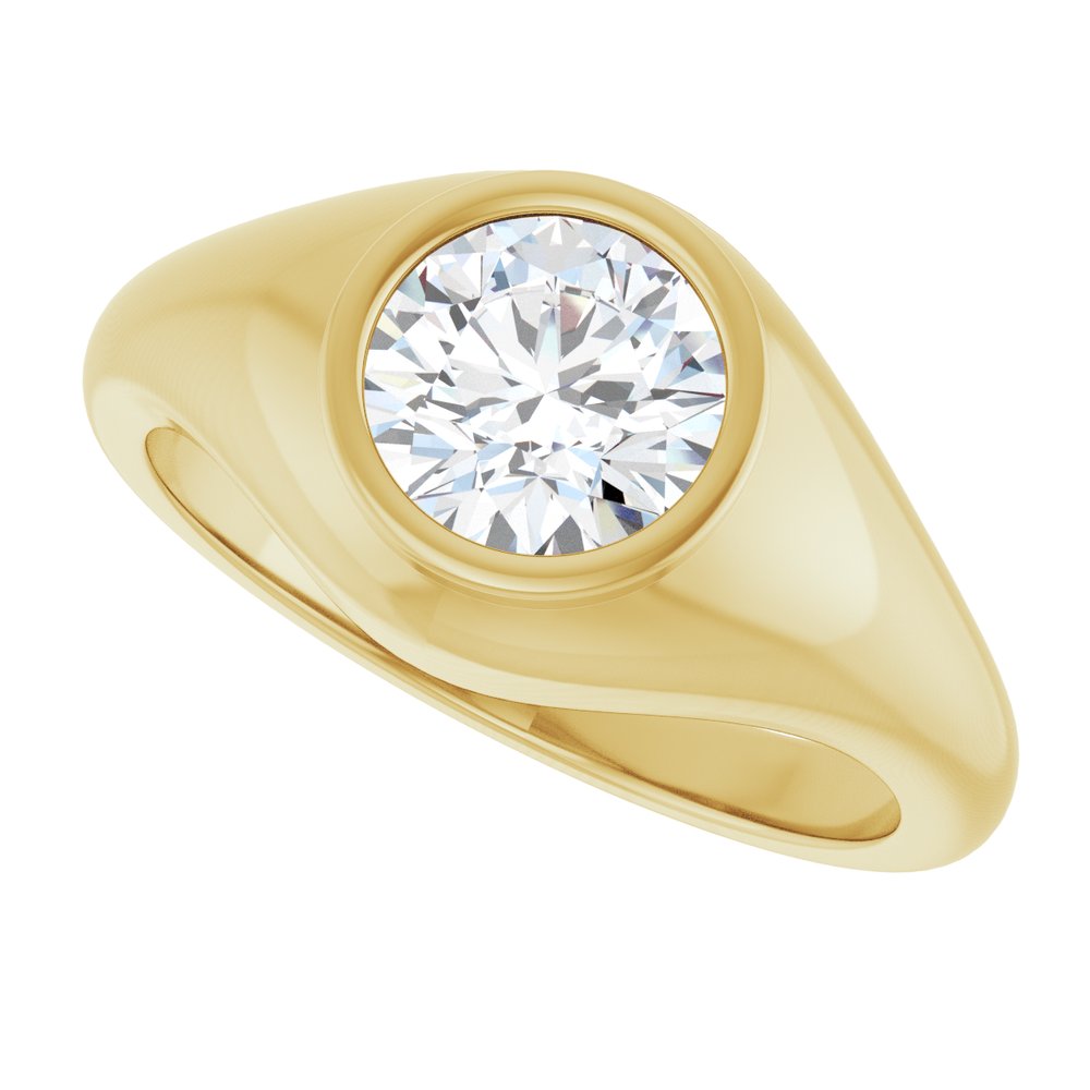 14K Yellow Gold 1 CT Lab-Grown Diamond Ring