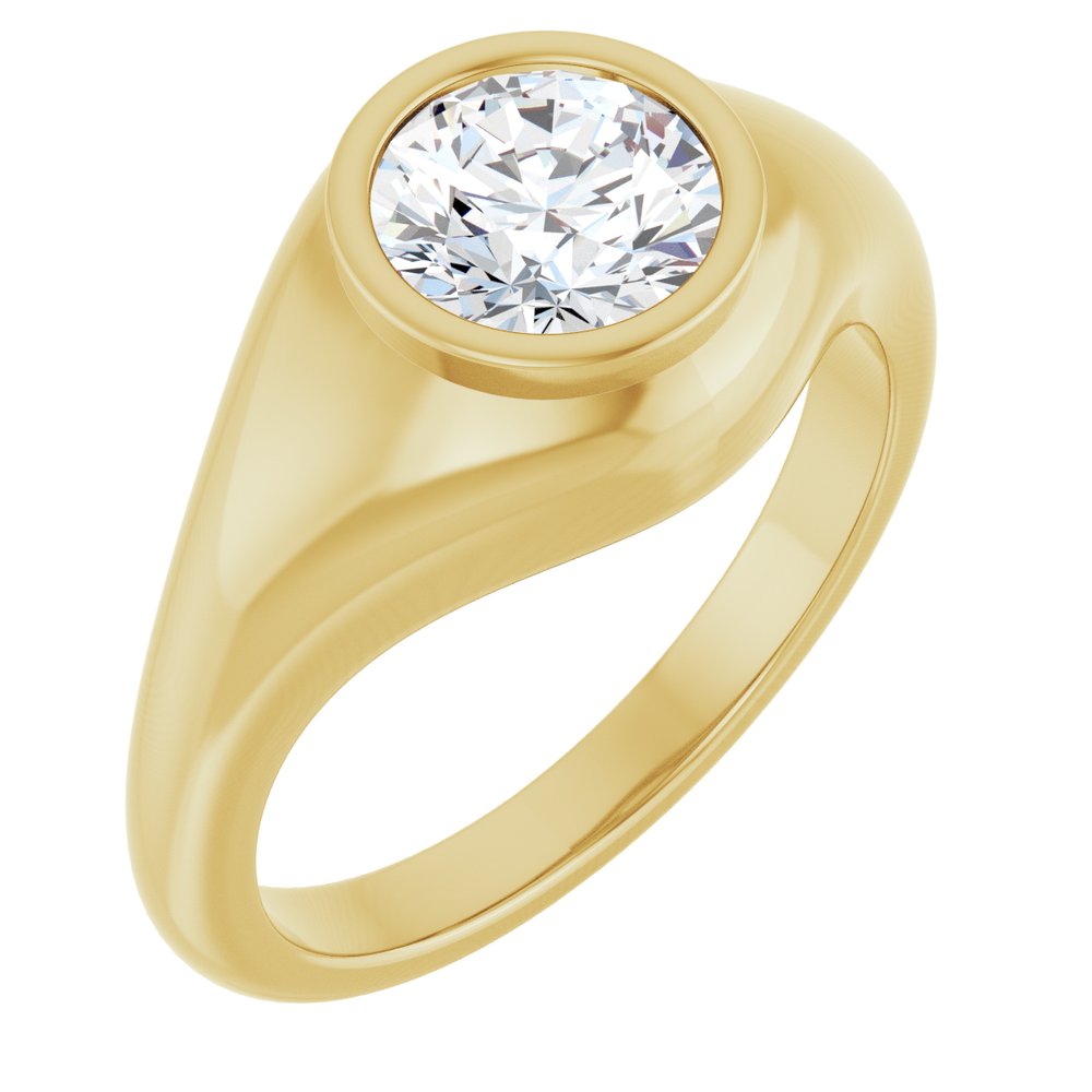 14K Yellow Gold 1 CT Lab-Grown Diamond Ring