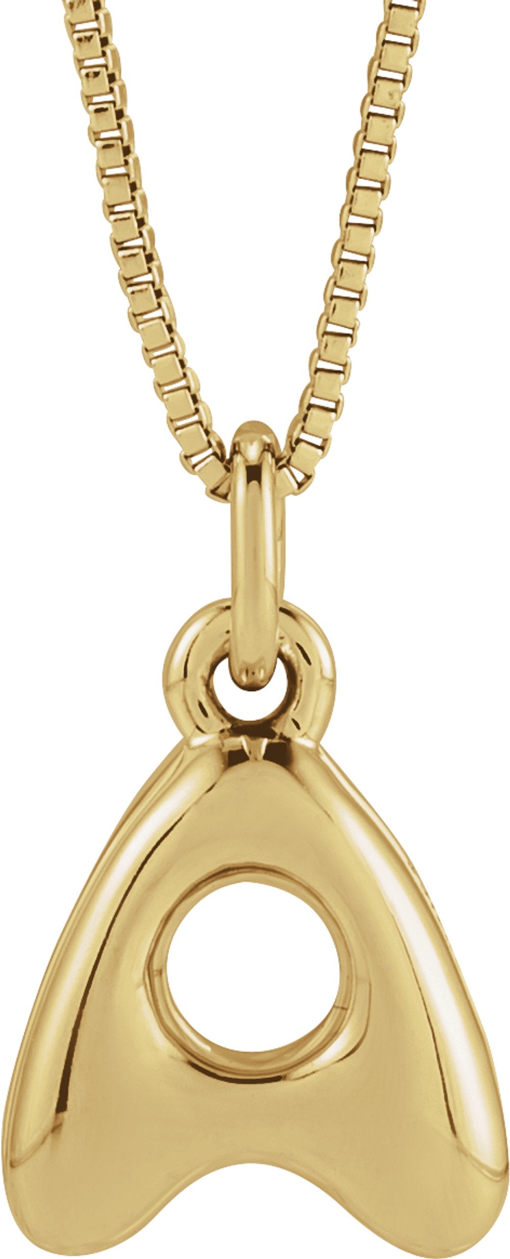 14K Yellow Gold Bubble Initial A 18" Necklace