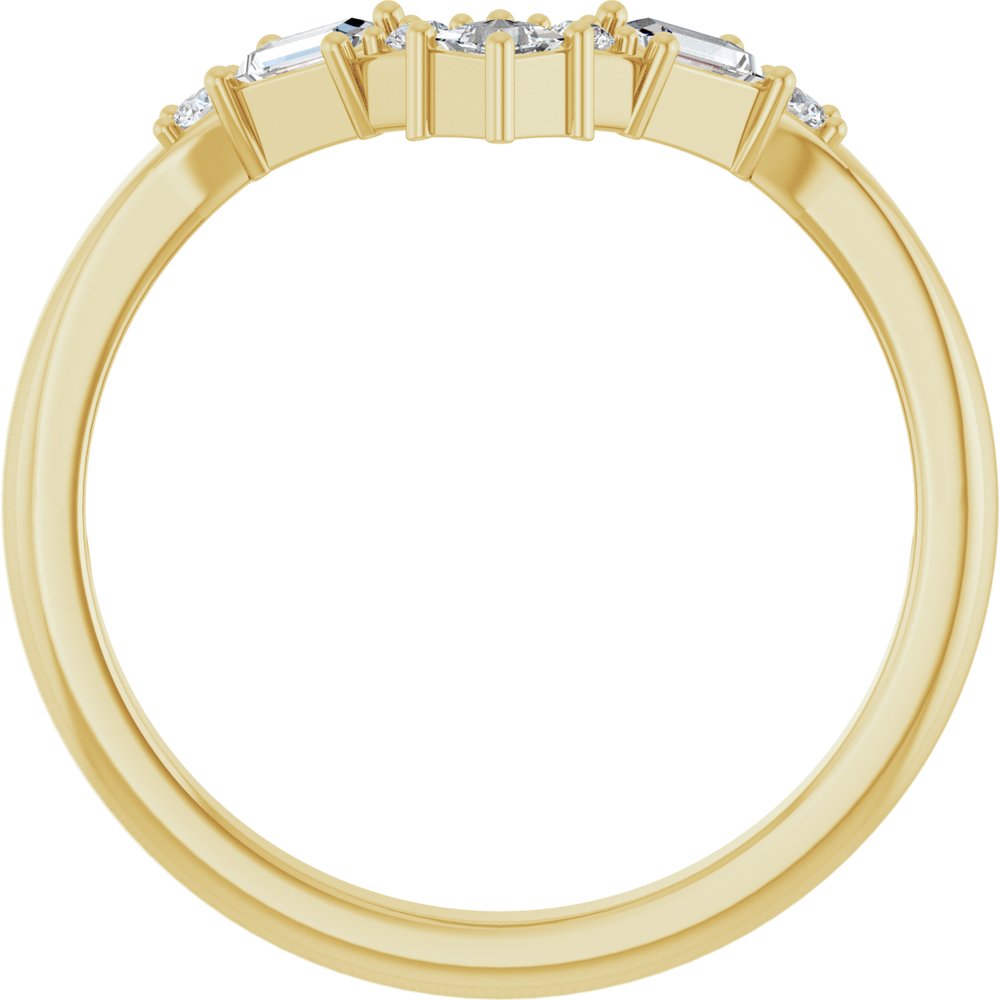 14K Yellow Gold 1/5 CTW Natural Diamond Contour Band