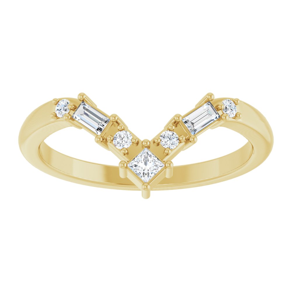 14K Yellow Gold 1/5 CTW Natural Diamond Contour Band