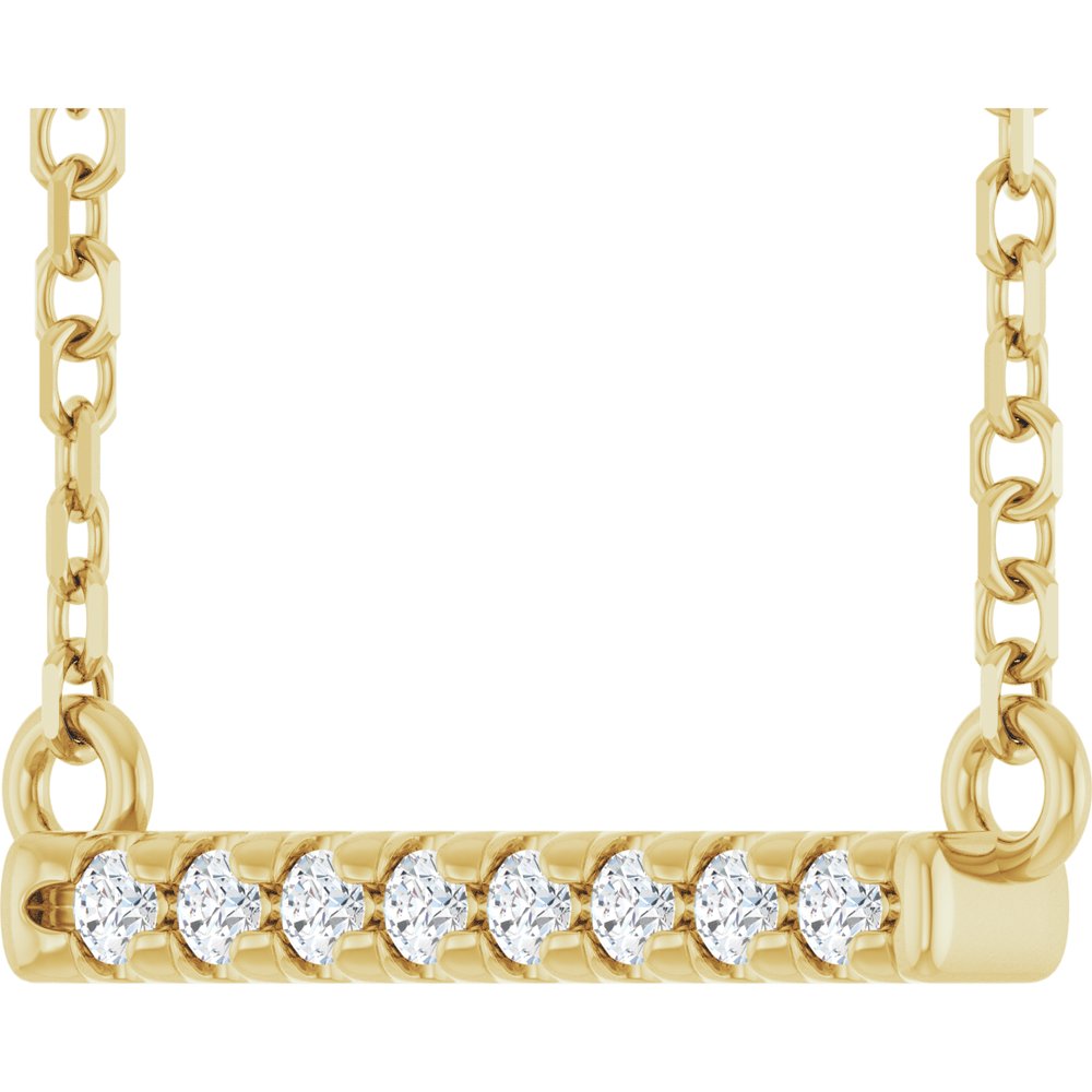 14K Yellow Gold .06 CTW Lab-Grown Diamond Bar 16" Necklace