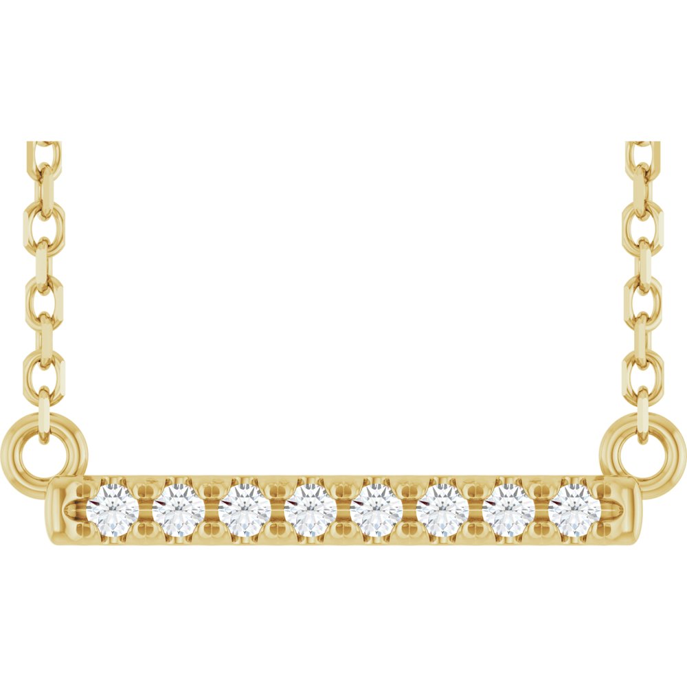 14K Yellow Gold .06 CTW Lab-Grown Diamond Bar 16" Necklace