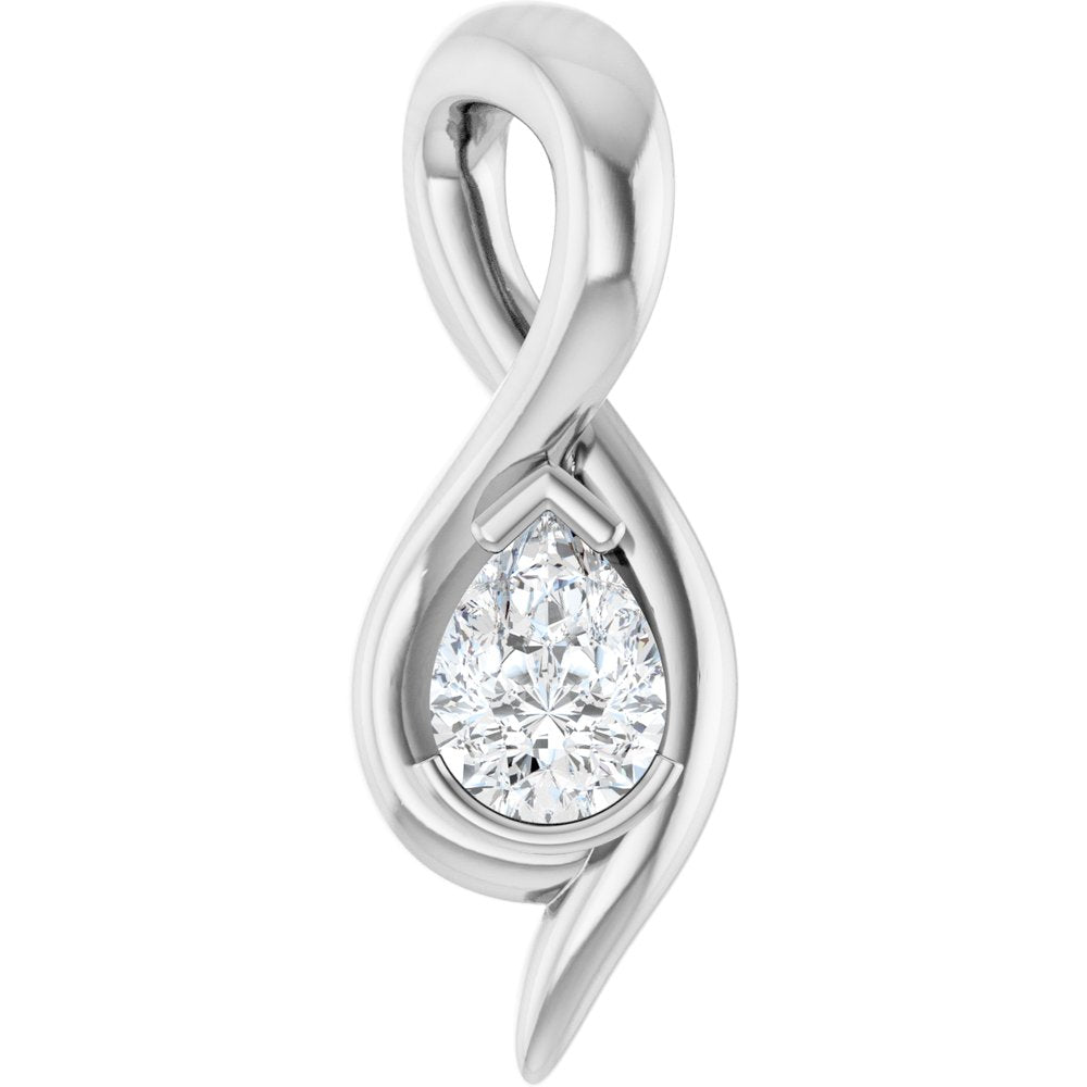14K White Gold 1/6 CT Lab-Grown Diamond Freeform Pendant