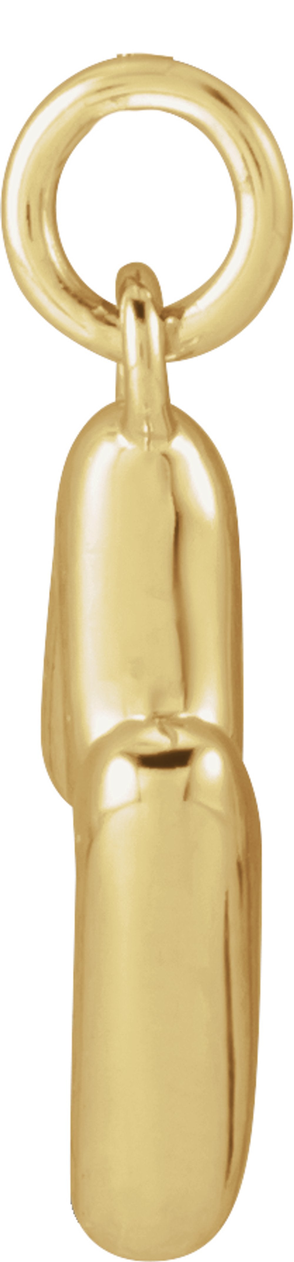 14K Yellow Gold Bubble Initial M Pendant