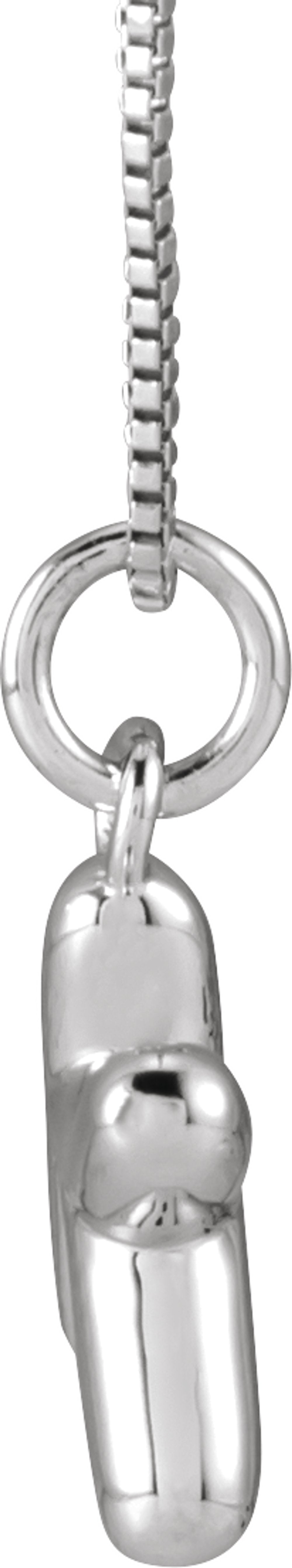 Sterling Silver Bubble Initial K 18" Necklace