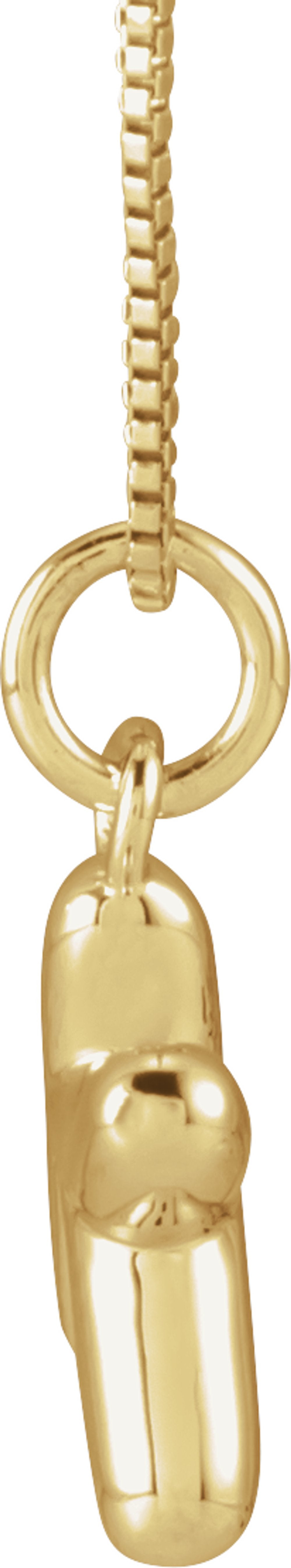 14K Yellow Gold Bubble Initial K 18" Necklace