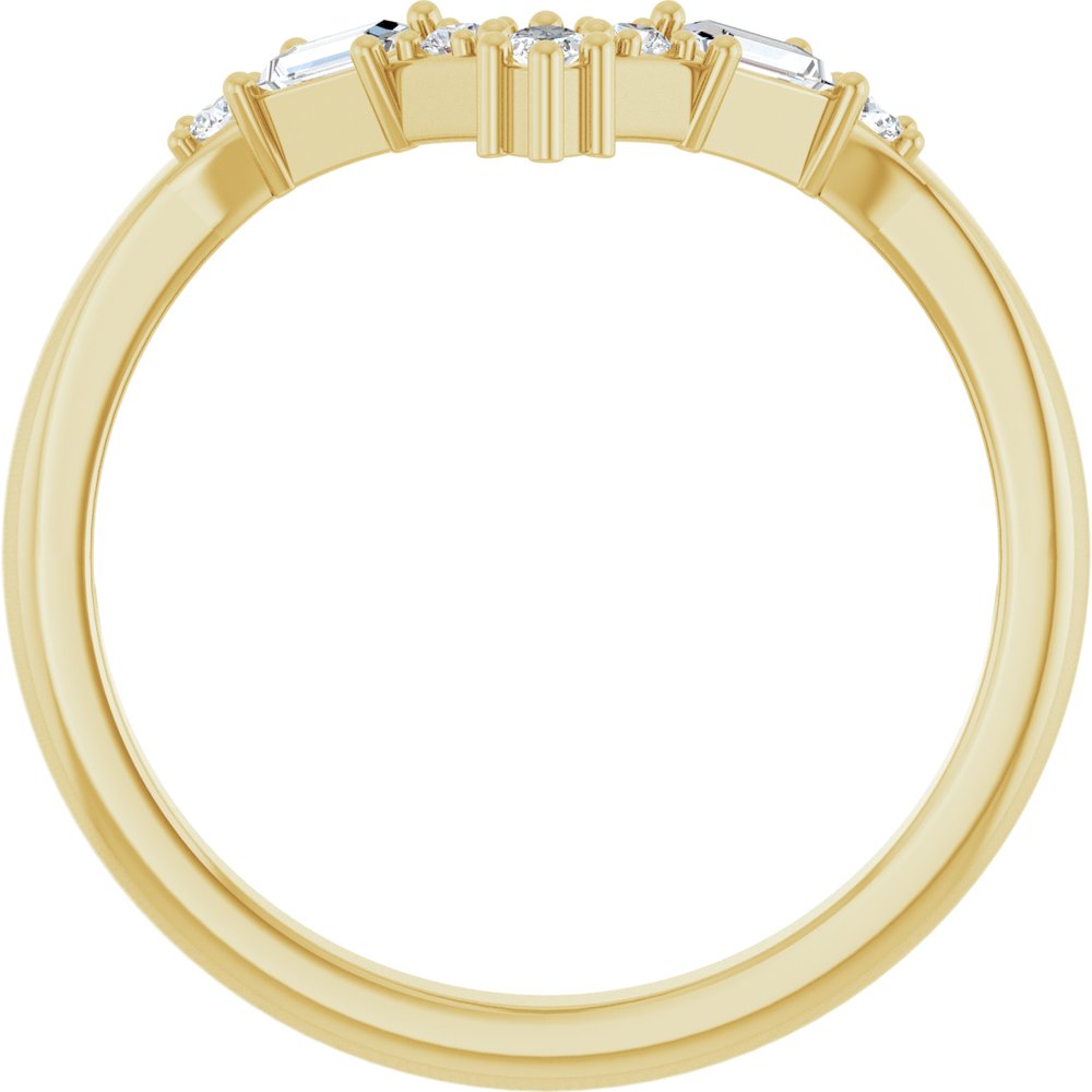 14K Yellow Gold 1/5 CTW Lab-Grown Diamond Contour Band
