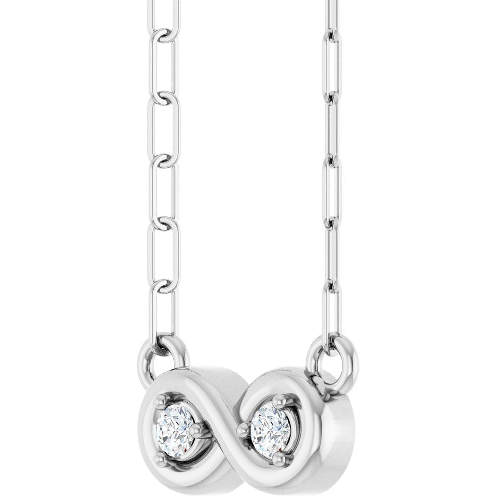 14K White Gold .06 CTW Lab-Grown Diamond Infinity-Inspired 18" Necklace