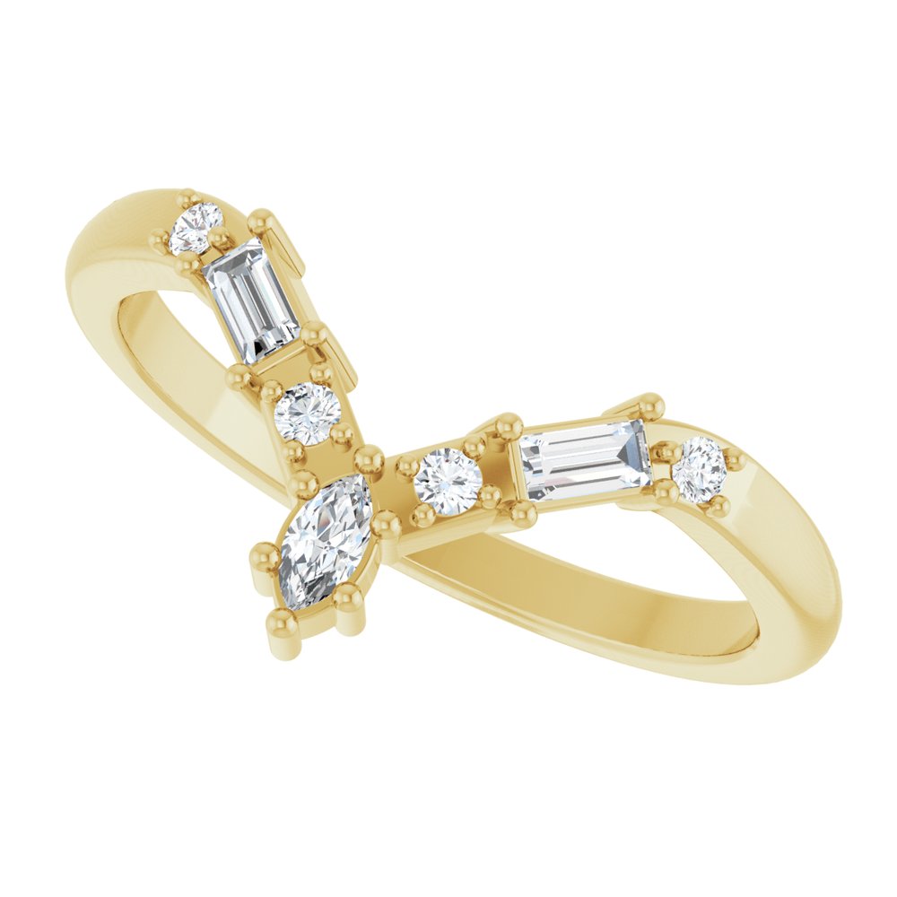 14K Yellow Gold 1/5 CTW Lab-Grown Diamond Contour Band