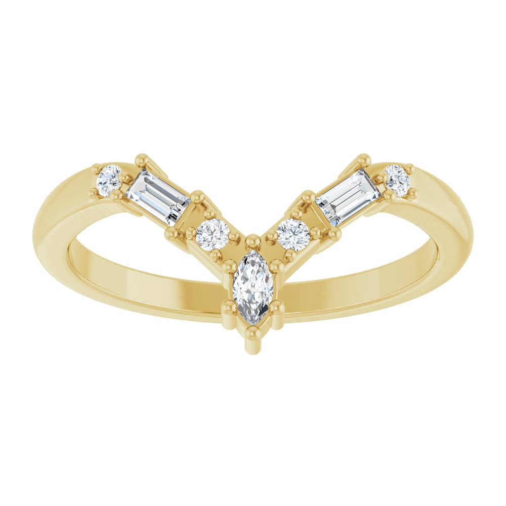 14K Yellow Gold 1/5 CTW Lab-Grown Diamond Contour Band