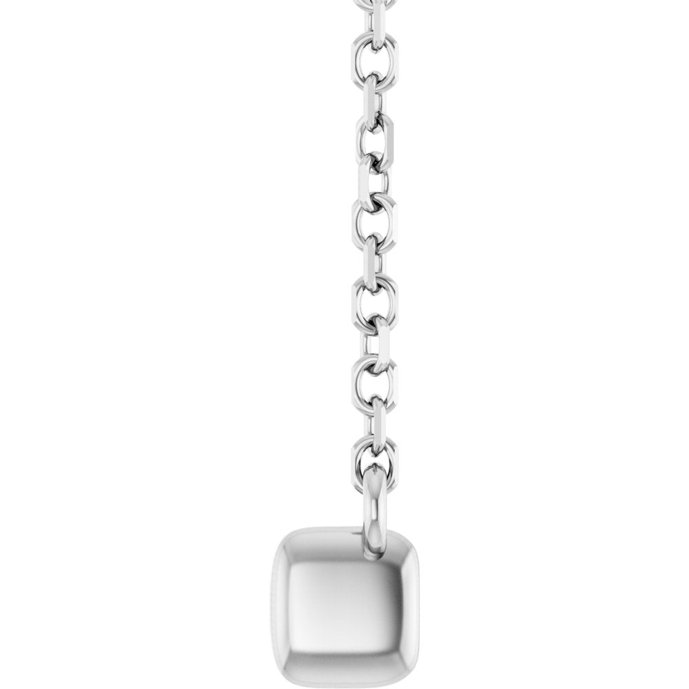 14K White Gold 3/4 CTW Lab-Grown Diamond Bar 18" Necklace